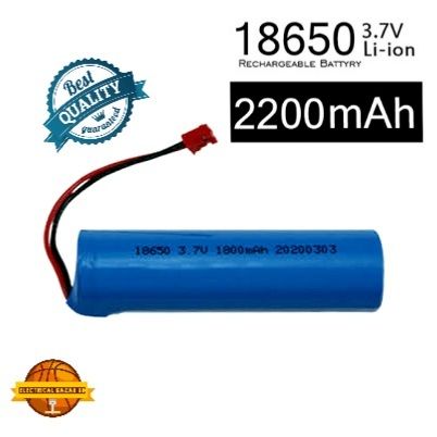 18650 3.7V Li- ion Rechargeable Battery with connector- Hoppot Battery Best quality
