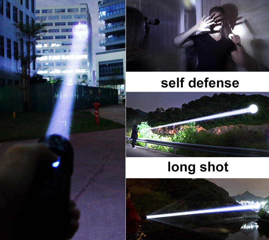 Multifunctional Powerful Tactical Flashlight White Laser LED Torch Rechargeable Lamp Magnet Cutting Rope Self Defense Lantern. 