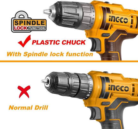 INGCO Cordless Drill Machine 20V Battery | Charger Drill Machine 20 Volts 2.0Ah Battery And 47pis Accessories Included ( Bit & Screw ). 