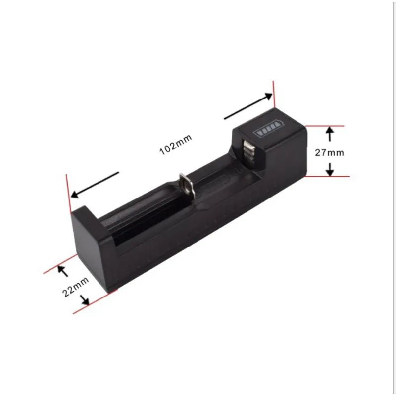 Usb Smart Single Slot Charger 18650 Lithium Charger Small Fan Flashlight Battery Charging Adapter With Indicator Light. 