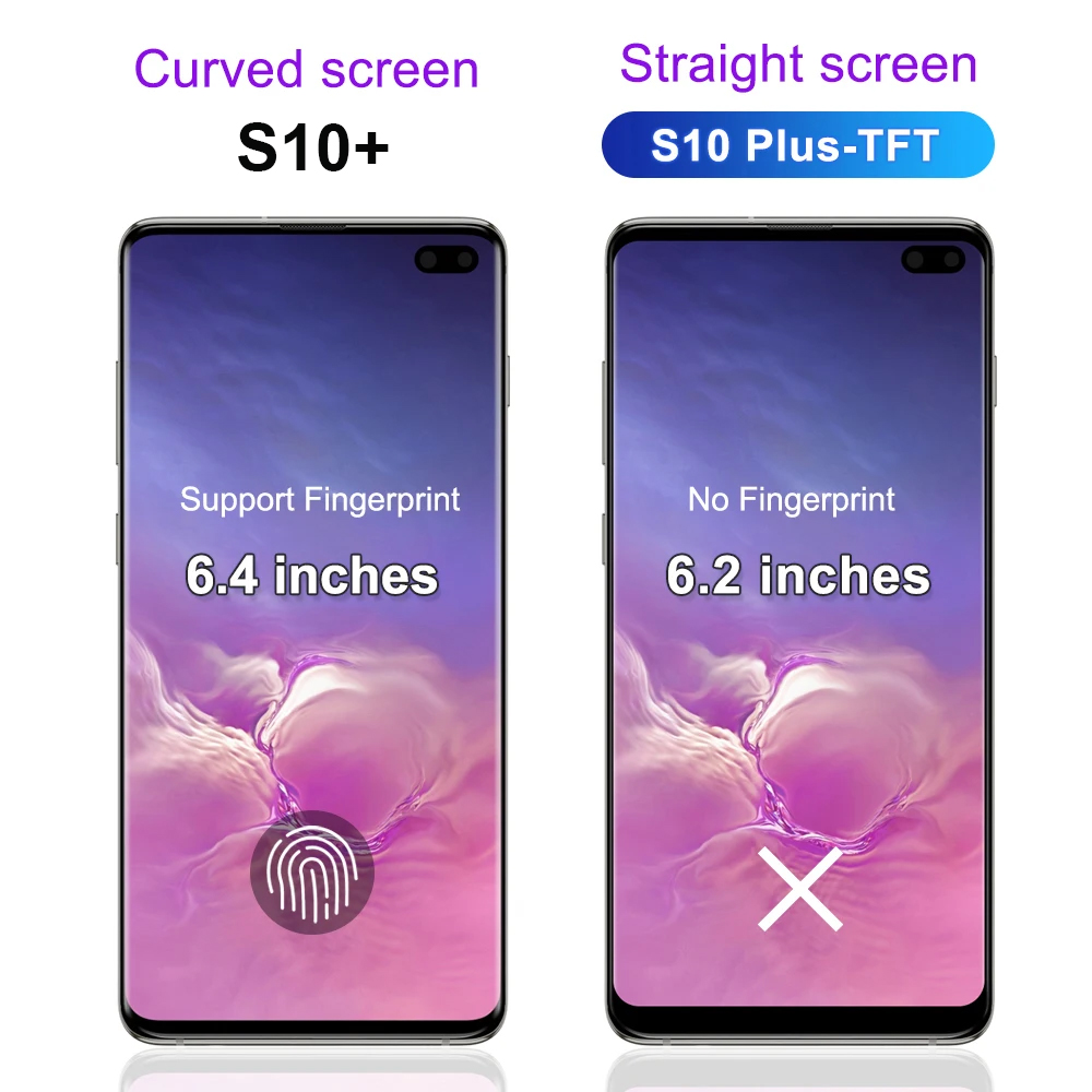 TFT Display With Frame For Samsung Galaxy S10 Plus LCD Display Replacement Touch Screen Digitizer For Galaxy S10 Plus/S10+ G975F. 