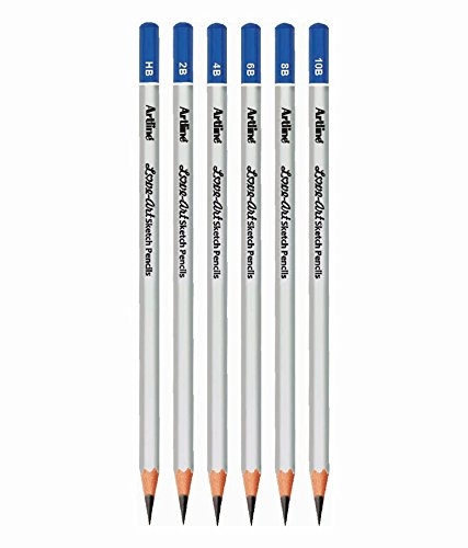 Artline Set Of 6 Sketch Pencils Hb, 2B, 4B, 6B, 8B, 10B - Mechanical Pencil. 