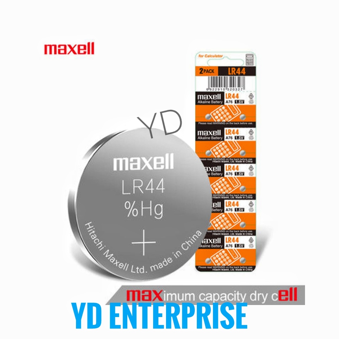 2 pcs Maxell LR44 / A76 / AG13 / SR44 1.5V Alkaline Button Coin Cell Batteries Battery. 