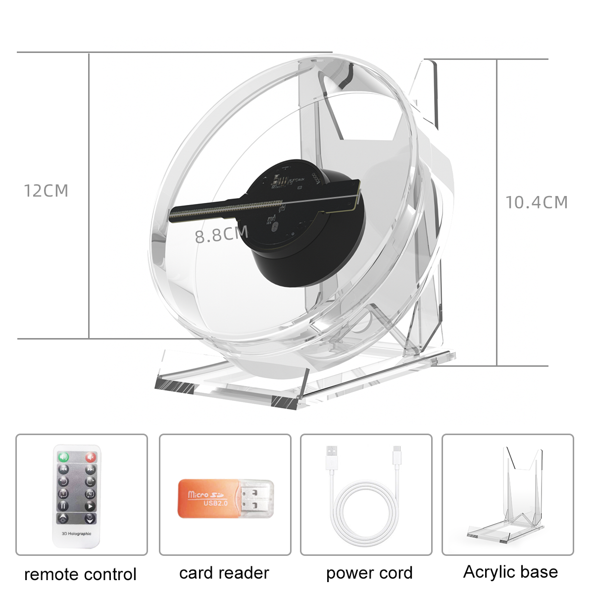 PD13 3D Hologram Projector Fan LED Sign Desktop Holographic Player support Image Video Shop Bar Party Advertising Display Light. 