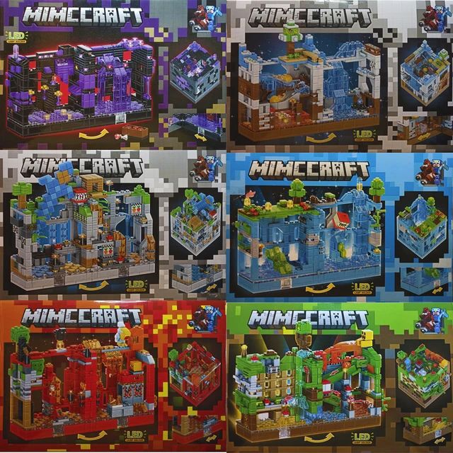 Children's constructor designer in the style of Minecraft small fortress 511 parts mini figures dolls Steve Alex spider Enderman Villager Creeper Zombi Dragon skeleton for children gift for boy DI. 