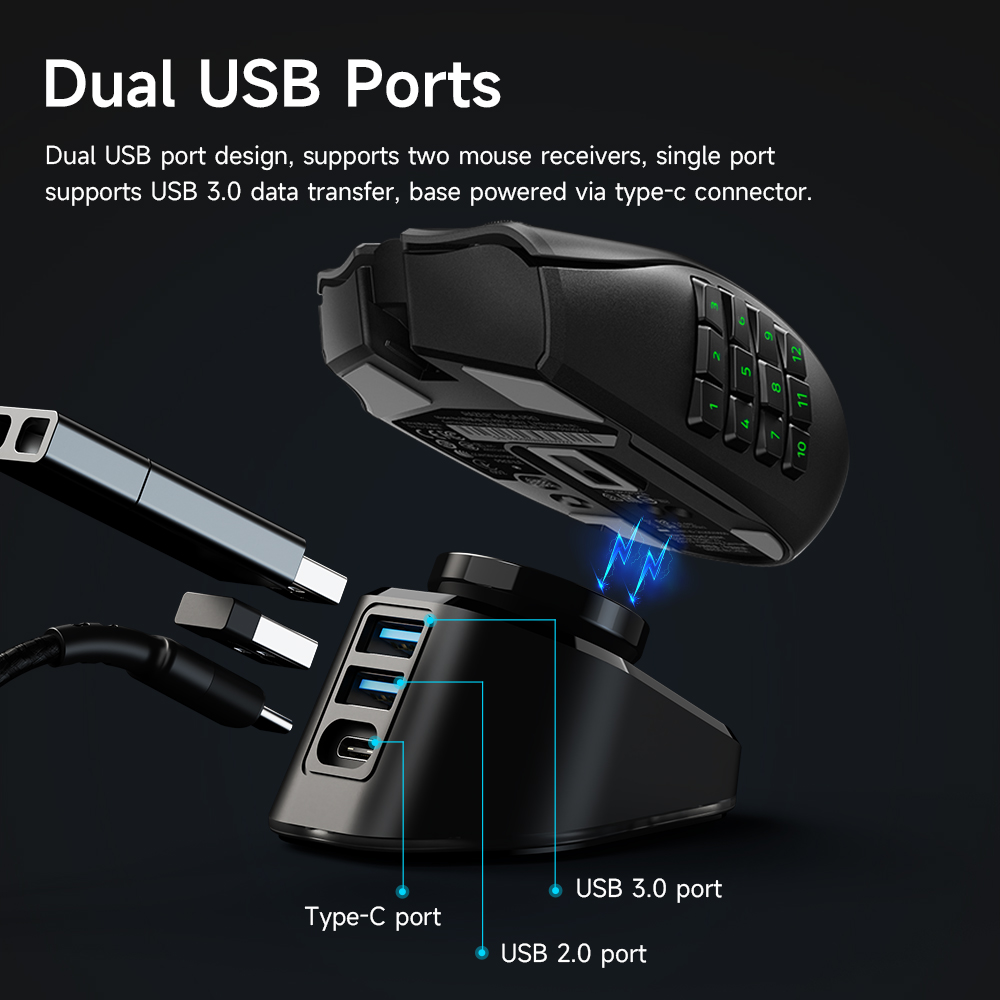 Wireless Mouse Charger Stand for Logitech G Pro X Superlight G502 X Plus G903 G703 Lightspeed Razer Gaming Mice Dock Station. 