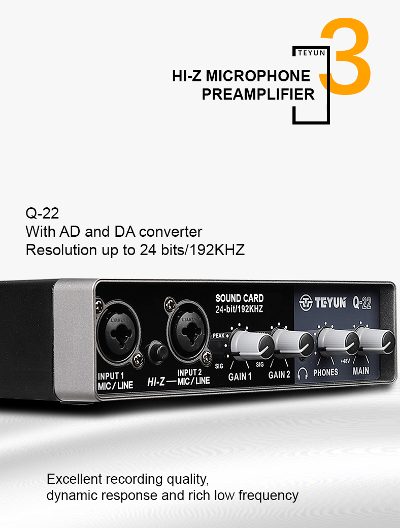 TEYUN Q-24 Q-22 Q-12 Professional Sound Card Audio Mixer Channel Monitoring Electric Guitar Live Recording For Studio Singing. 
