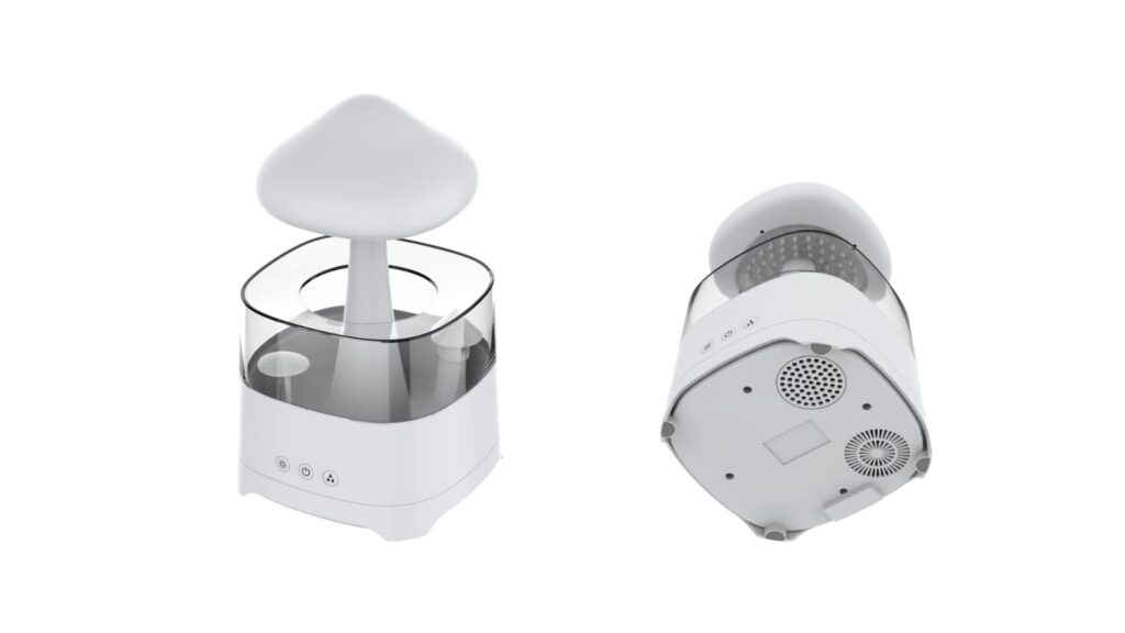 5 IN 1 Bluetooth Speaker Rain Cloud Humidifier, switchable 7 colors, 450ml capacity super quiet, intelligent anti-dry function. 