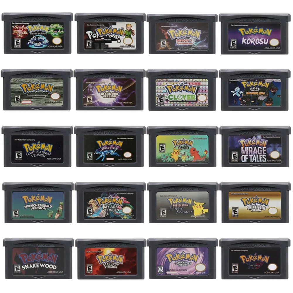 Pokemon Series GBA Game Cartridge 32 Bit Video Game Console Card AshGray Dark Cry Liquid Crystal Pearl for GBA NDSL. 