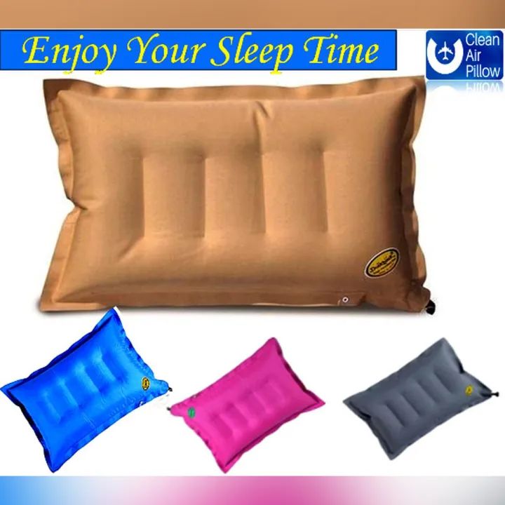 Air Pillow 1 pcs | multicolor Inflatable Travel & Home Pillow | Lightweight, Portable & Comfortable Neck Support | Ideal for Camping, Flights & Resting