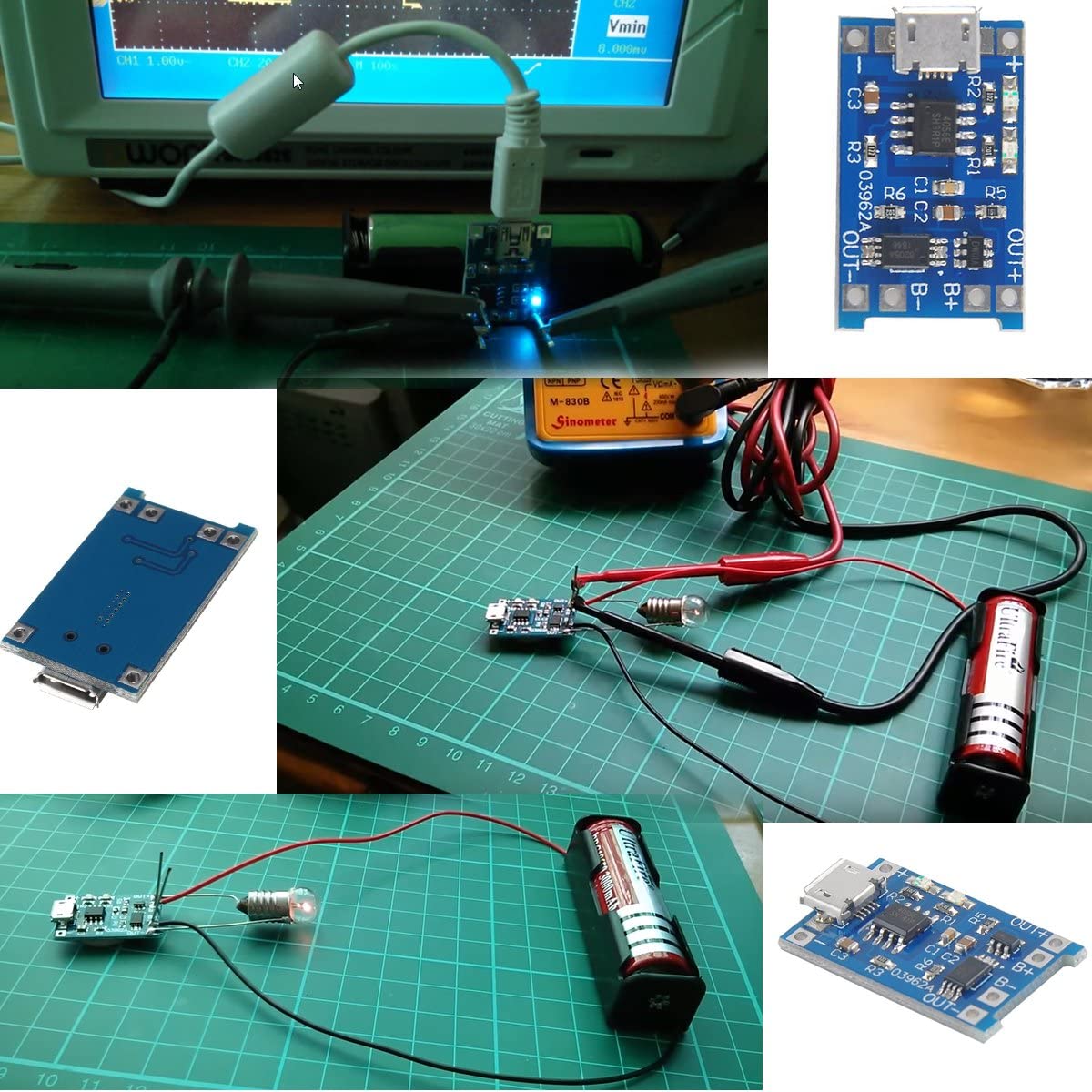 2/5PC Type-C Micro Mini 5V1A 18650 TP4056 Lithium Battery Charger Module Charging Board With Protection Dual Functions 1A Li-ion. 