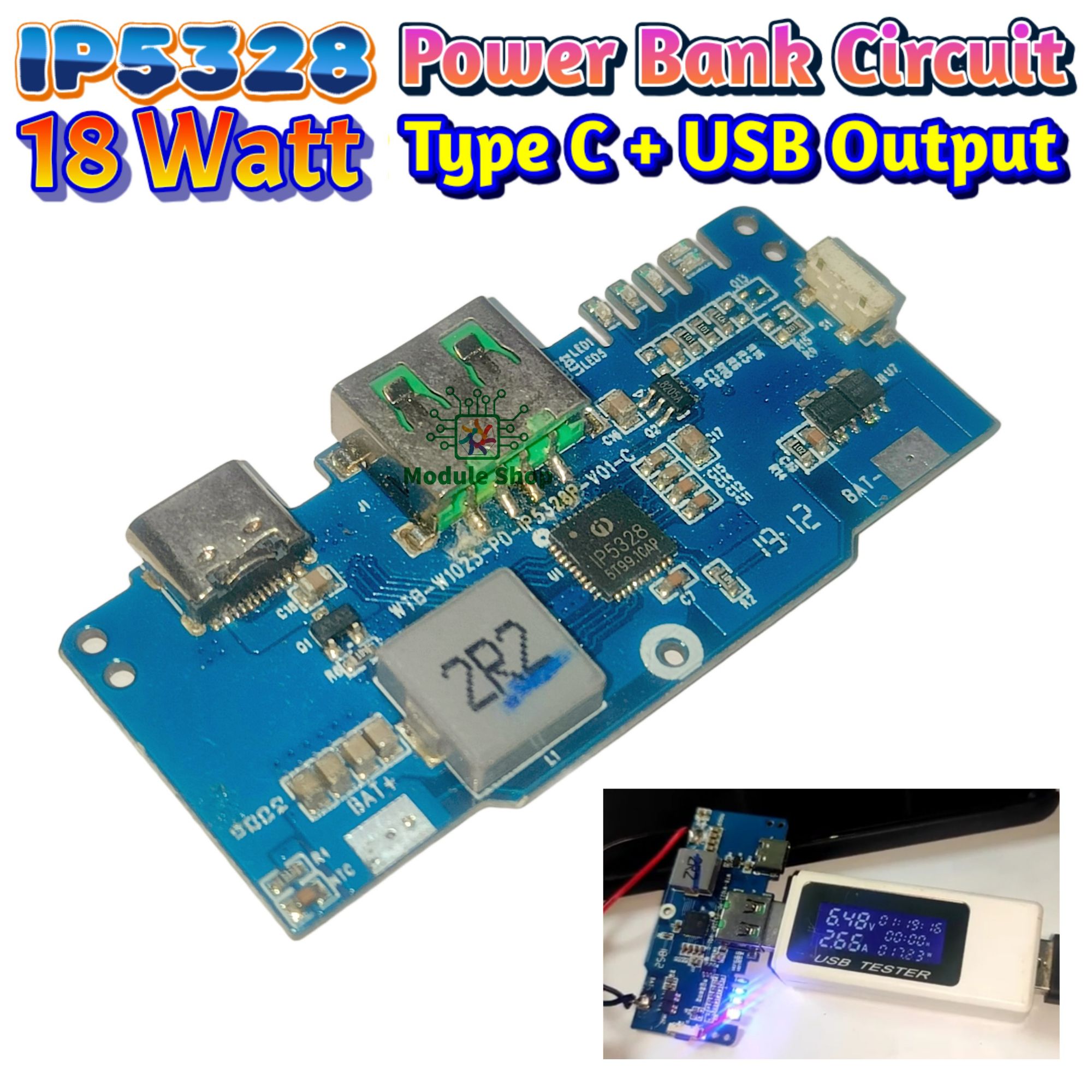 18W Quick Charge PD3.1   Digital Power Bank Circuit 3 in 1 Charging Input Output Port LED Display
