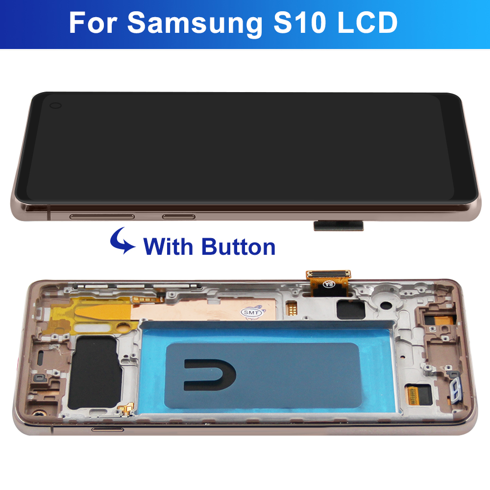 100% Tested S10 Plus LCD with frame for SAMSUNG Galaxy S10 G973 G973F/DS Display Touch Screen Digitizer For Samsung S10+ G9750. 