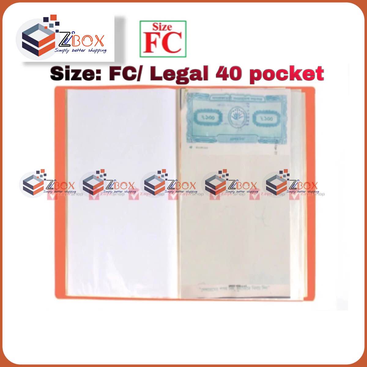 Display Book FC Legal size 100 /20/30/40 pocket Plastic File Folder Display Presentation Book, 100 Pocket, Random color- 1pcs. 