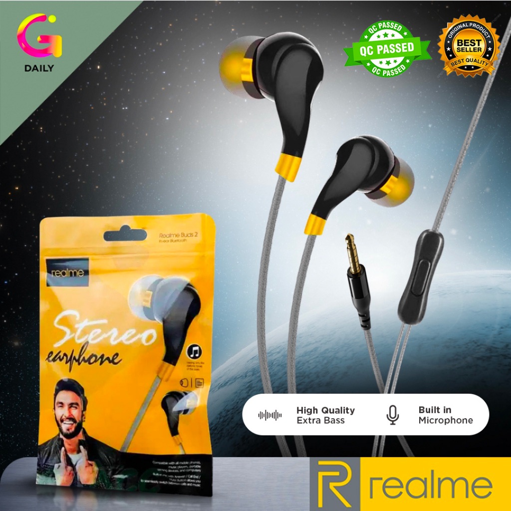Realme STEREO EARPHONES REALME BUDS 2 HIGH DEFINITIONS SOUND QUALITY. 
