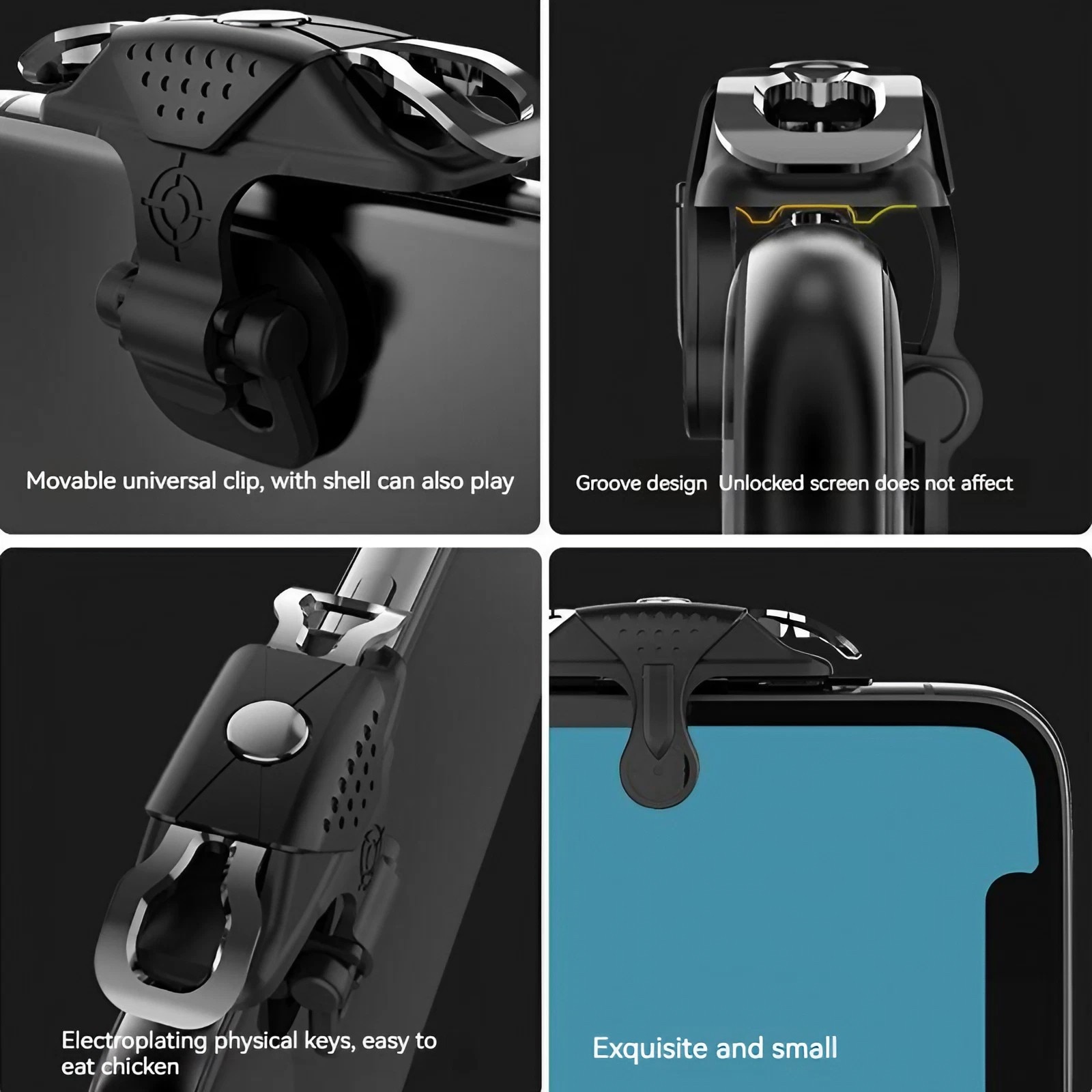 Mobile Game Controller Game Trigger for PUBG/Fortnite/Call of Duty,Shooter Sensitive Controller Joysticks Aim & Fire Trigger. 