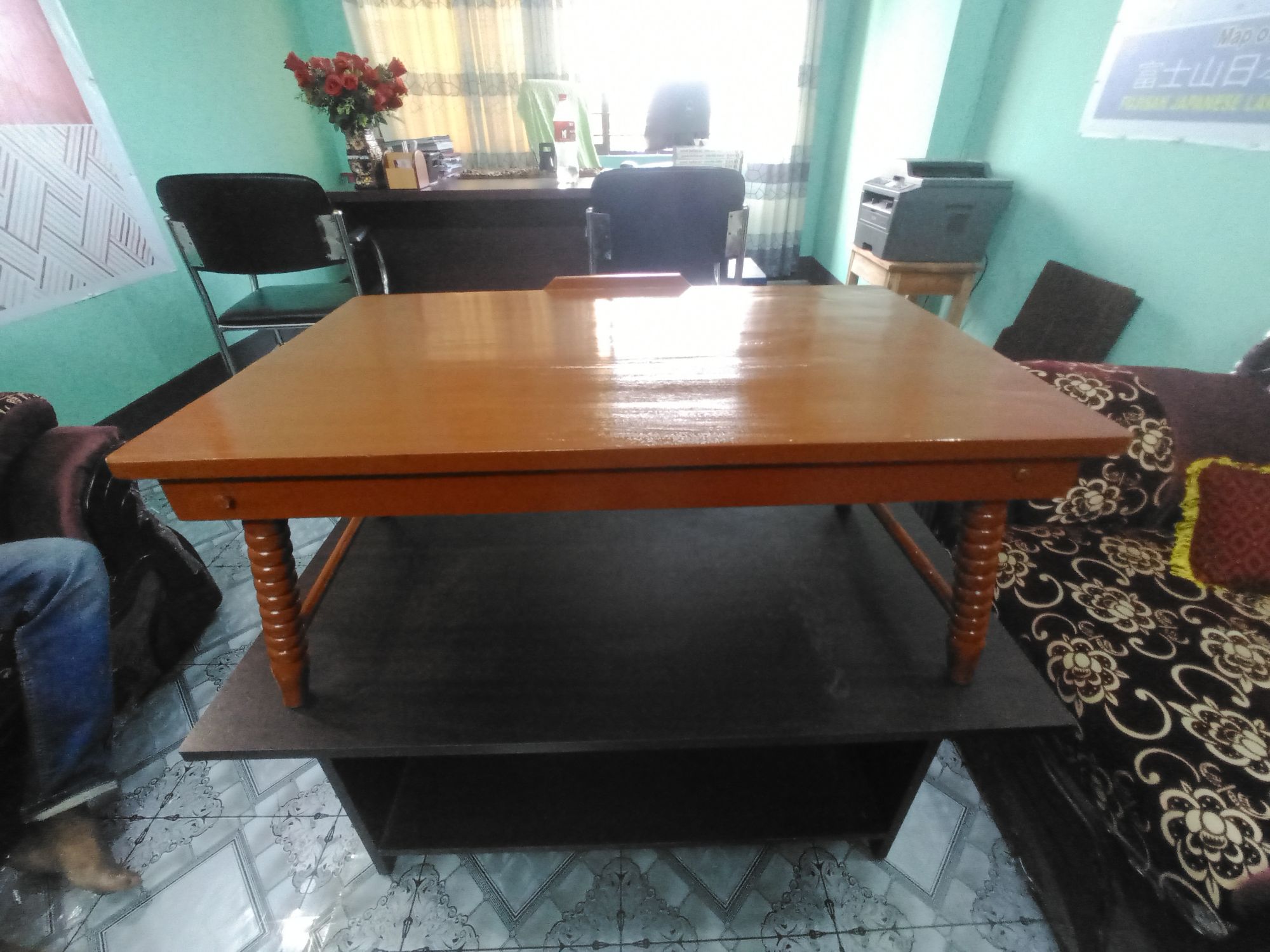Wooden Japanese Dining table foldable work station study station laptop and multipurpose table big size. 