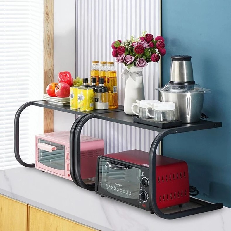 Microwave Oven Rack Multifunctional Kitchen Shelf Space Saving Storage Rack Rice Cooker Rack