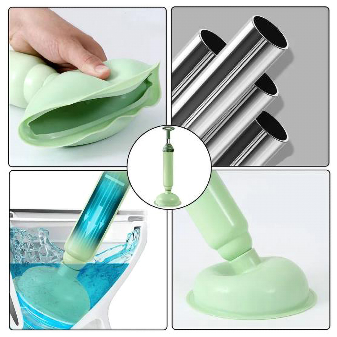 Silicone Toilet Pipe Plunger Vacuum Suction Cups Multifunction High Pressure Pump Anti Clogging Bathroom Kitchen Sink Unclog. 