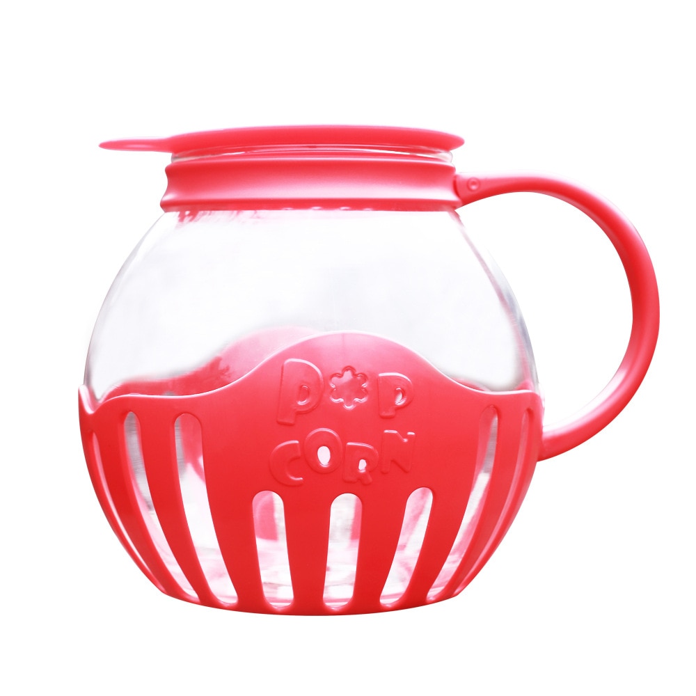 LMETJMA 2.25QT Microwave Glass Popcorn Popper with Silicone Lid Microwave Popcorn Popper with Temperature Safe Glass JT186. 