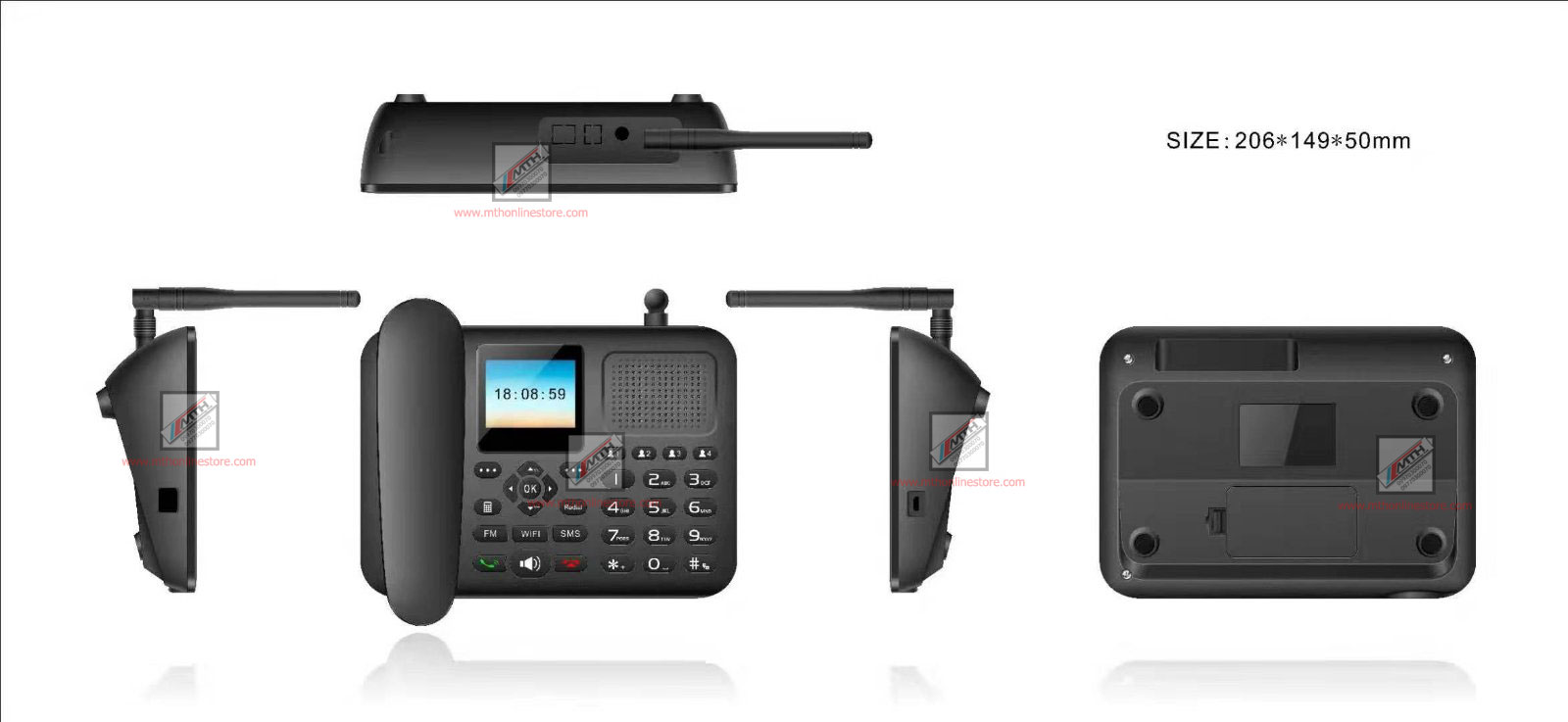Dual Sim Land Phone With Auto Call Record FM Radio Color Display Desk Phone DLNA ZT9000. 