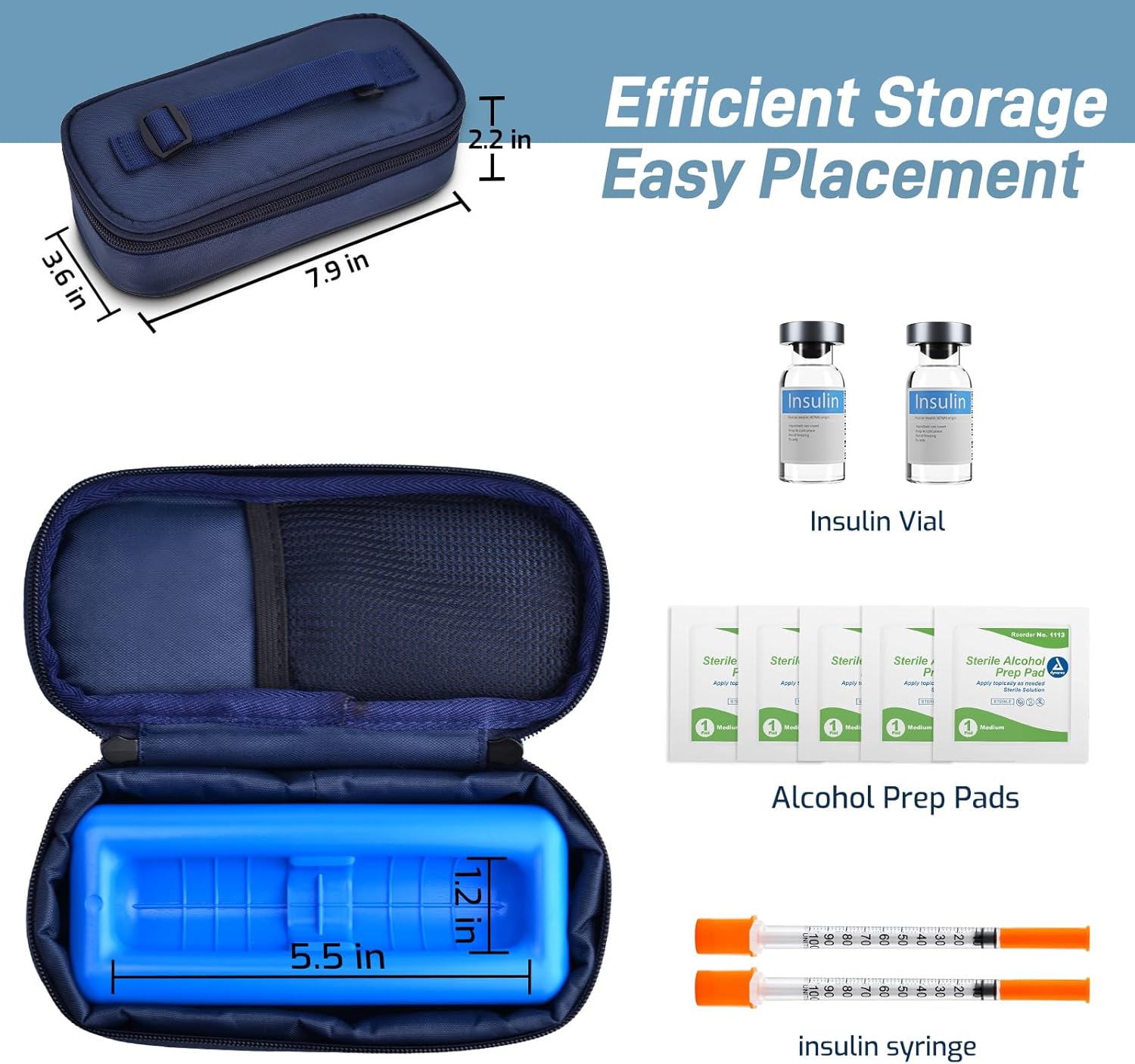 Insulin Vial Cooler Travel Case,Diabetes Carrying Insulated Bag for Supplies Keep Medicine Cool,Diabetic Small Bottle Protector Kit for Storage,Portable Mini Pack with Protective Ice Brick
