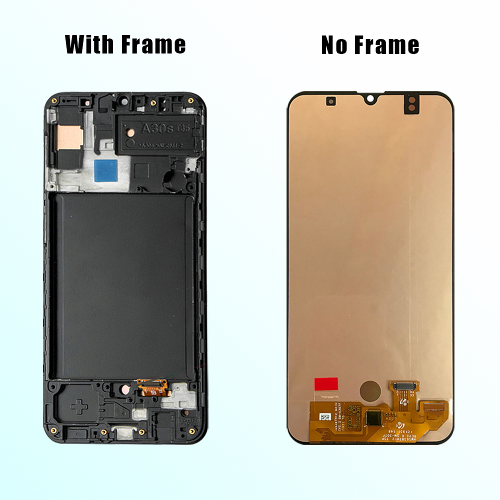 AMOLED For Samsung A30s LCD Display Touch Screen Digiziter Assembly For Samsung A307 With Frame LCD. 
