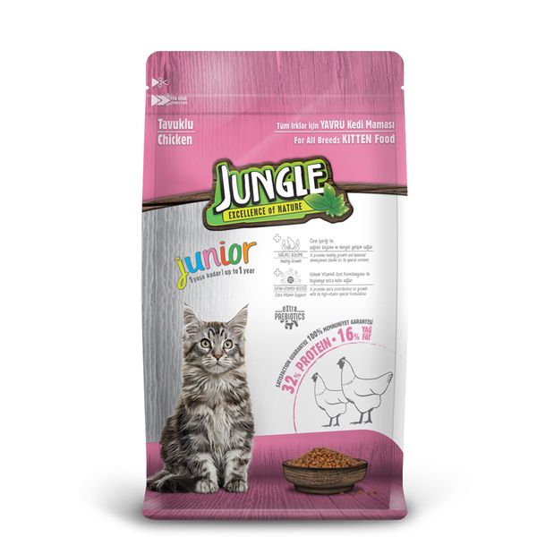 Jungle Kitten Chicken Premium Dry Cat Food 500gm
