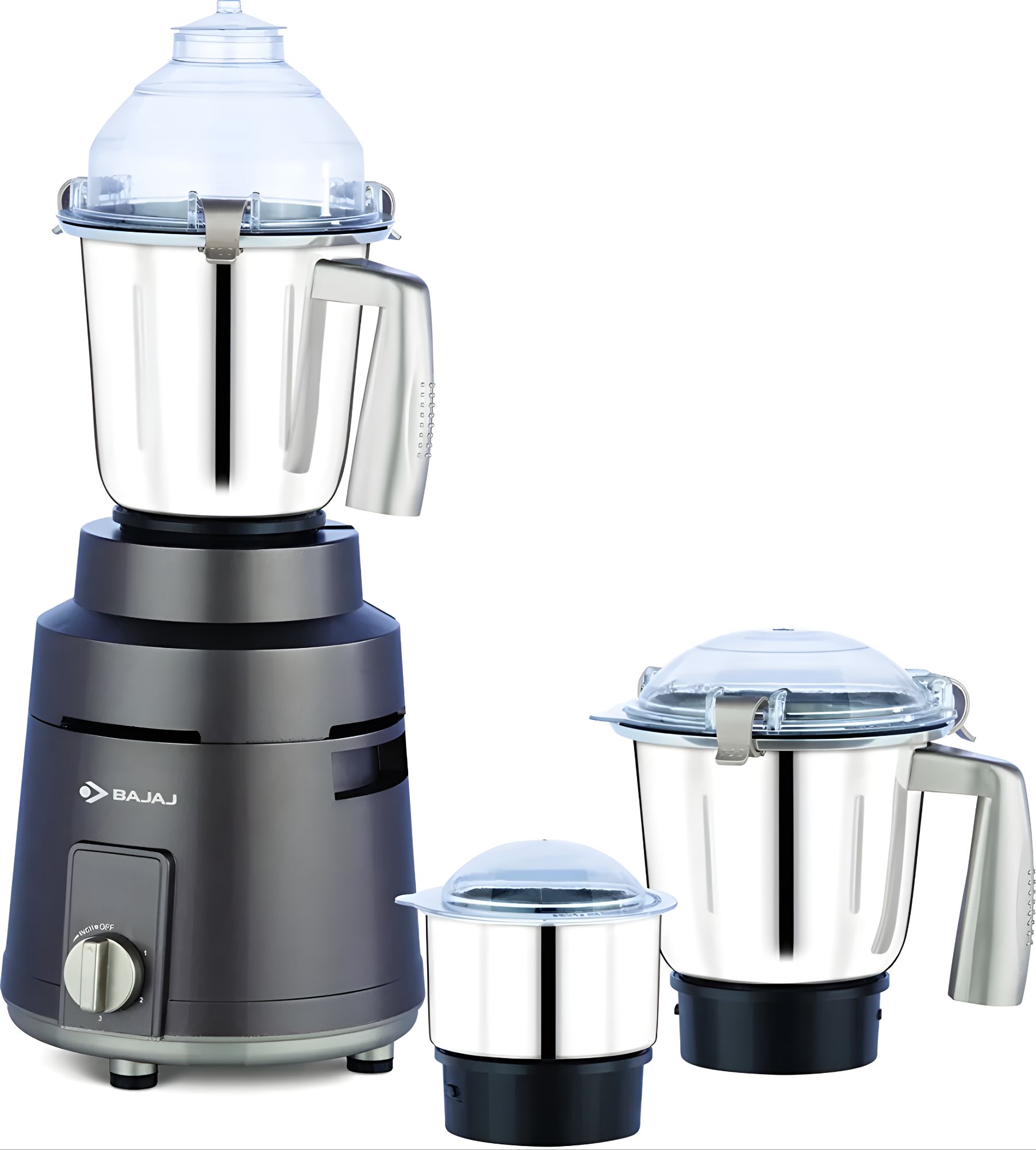 Bajaj GX-3701 750W Mixer Grinder with Nutri-Pro Feature, 3 Jars, Black