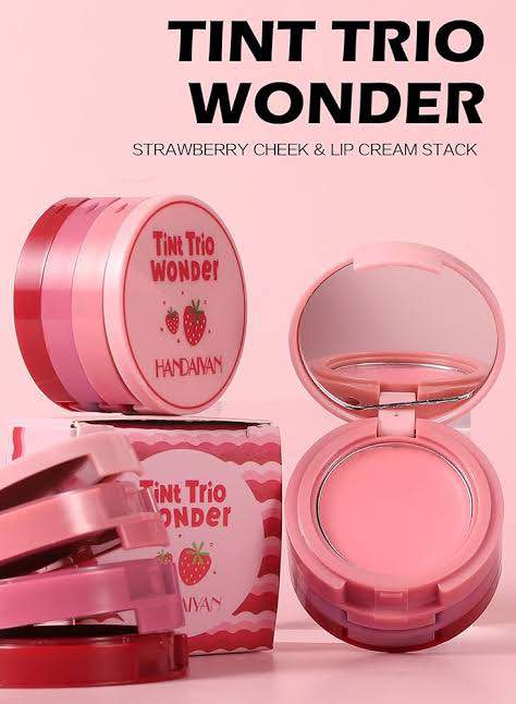 Handaiyan 3 in 1 Eye Shadow Face Blusher Lip Mud Natural Matte Multi-color Cheek Tint Smooth Contouring Makeup. 