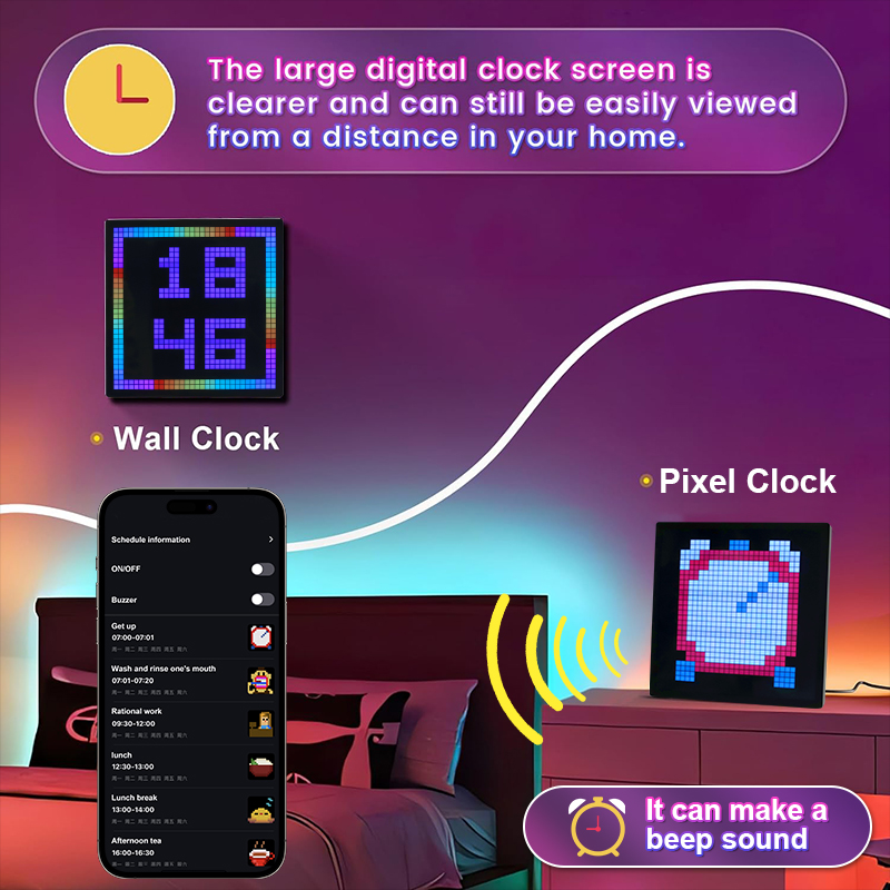 32X32 NFT Pixel Art LED Display Cool Bluetooth Speaker App Control Art Display For Gaming Room Decor DIY Graffiti Animated Frame. 