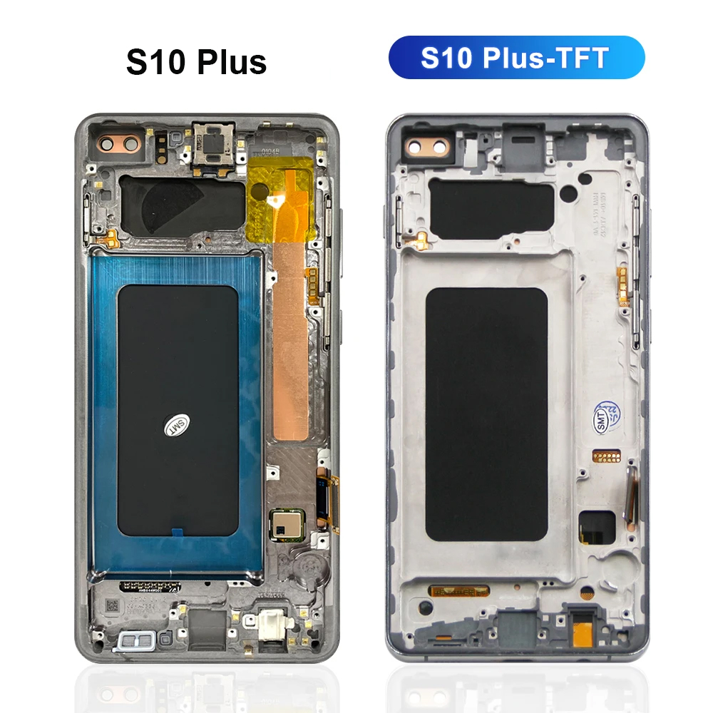 TFT Display With Frame For Samsung Galaxy S10 Plus LCD Display Replacement Touch Screen Digitizer For Galaxy S10 Plus/S10+ G975F. 