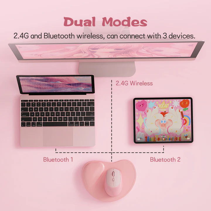 Micropack MS-201W 2.4G Bluetooth Dual Mode Soft Silicone Computer and Laptop Wireless Mouse. 