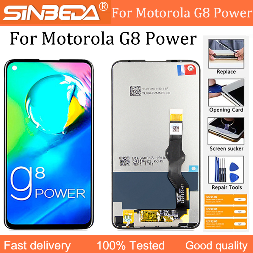 AMOLED 6.4" For Motorola Moto G8 Power LCD Display Touch Digiziter Assembly For G8 Power XT2041-1, XT2041-3 Screen Replacement