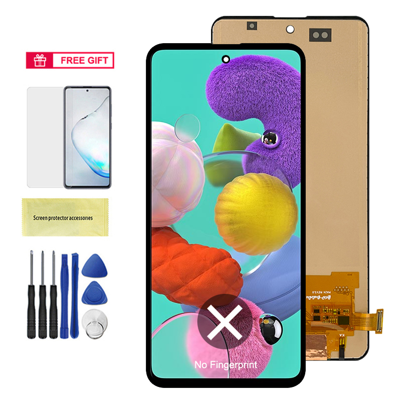 A51 Screen Replacement for Samsung Galaxy A51 A515 A515F A515F/DS Lcd Display Touch Screen with Frame Digitizer Assembly Parts. 