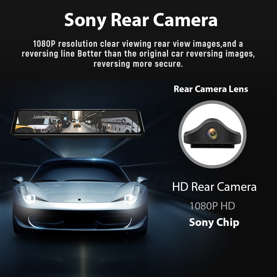 ACCEO 4K WIFI Dashcam 12Inch Car DVR RearView Mirror Recorder Dash Cam Support 1080P Sony Black Box Rear View Camera Acesssories. 