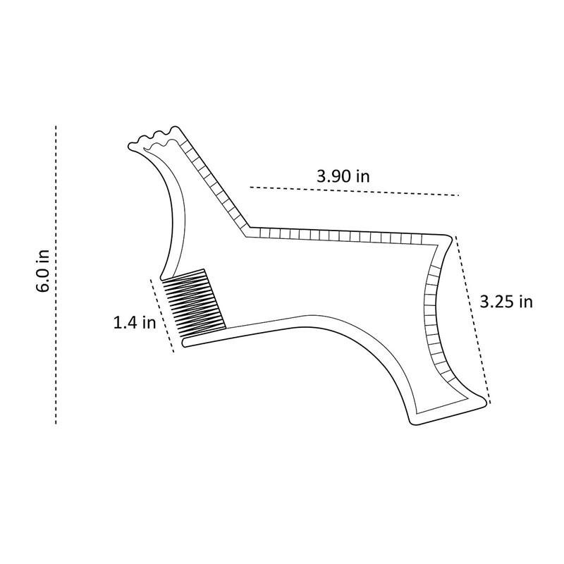 Beard Shaping  Styling Tool With Comb for Perfect Line Up Moustache Moulding Comb for Neck Line Work with Clippers or Razor. 