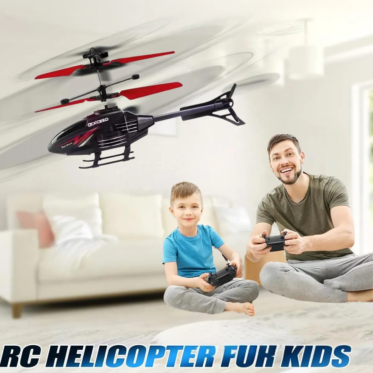 Rechargeable Helicopter with Remote Sensor – Remote Control Flying Toy. 