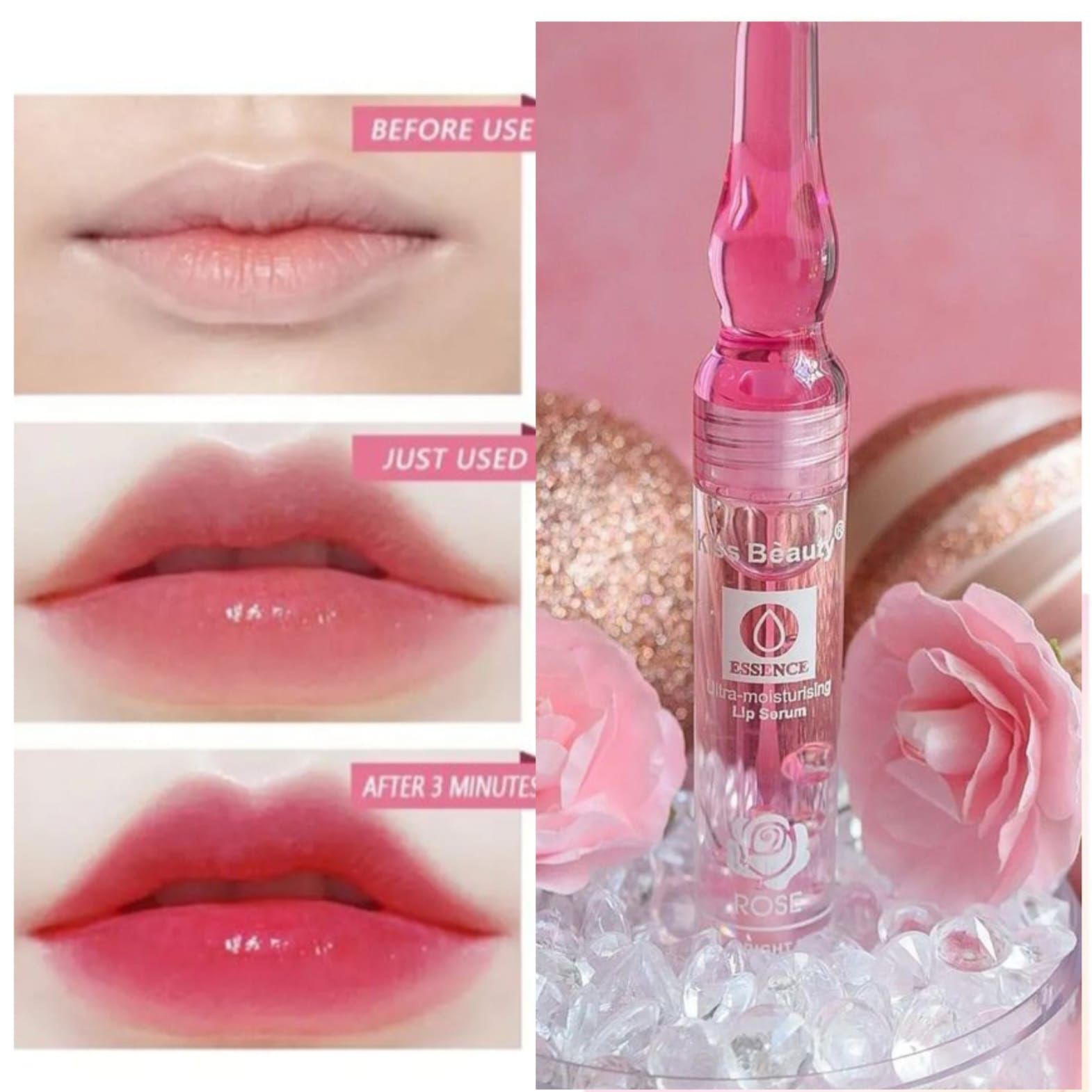 Kiss Beauty Lip Serum Essence Ultra Moisturising Rose -5ml | Daraz.com.bd