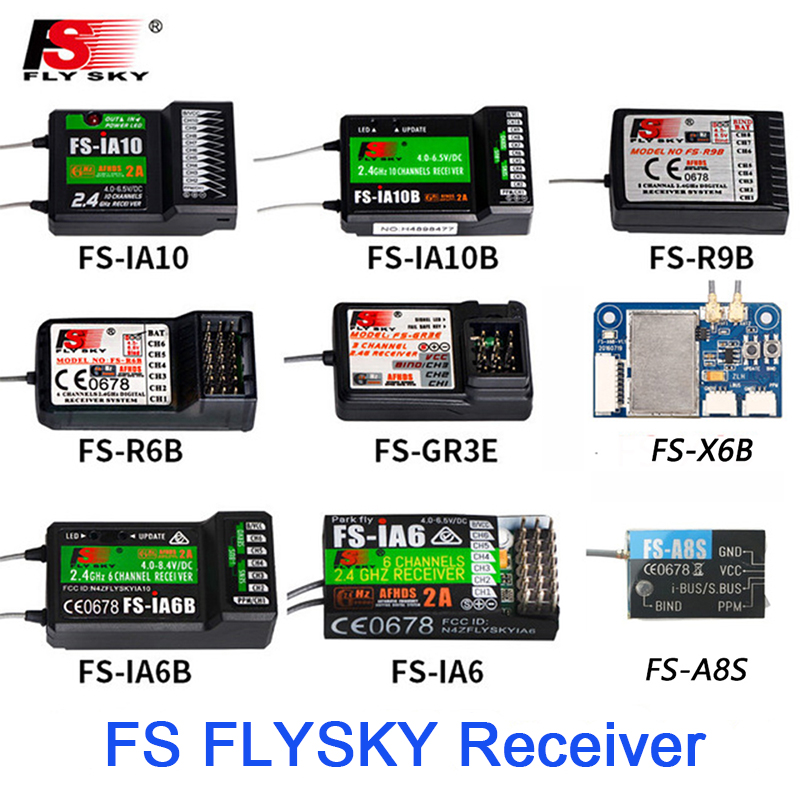 FlySky FS-R6B  FS-GR3E FS-IA10B  IA6B X6B FS-A8S receiver receptor para i6 i10 CT6B T6 TH9x transmisor de Control remoto partes