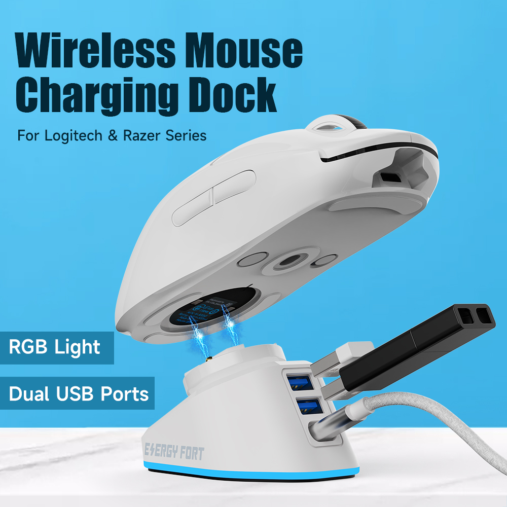 Wireless Mouse Charger Stand for Logitech G Pro X Superlight G502 X Plus G903 G703 Lightspeed Razer Gaming Mice Dock Station. 