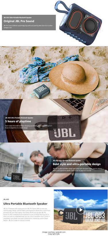 J B L GO 3 pro Portable Bluetooth Speaker. 