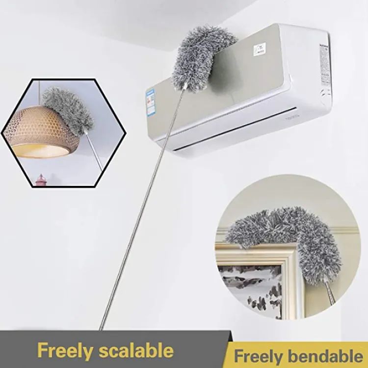 Further Microfibre Telescopic Duster with Adjustable Pole, Hand Duster for Cleaning the Spider's Web on Ceiling Fans High/Lights/Blinds / Carsm