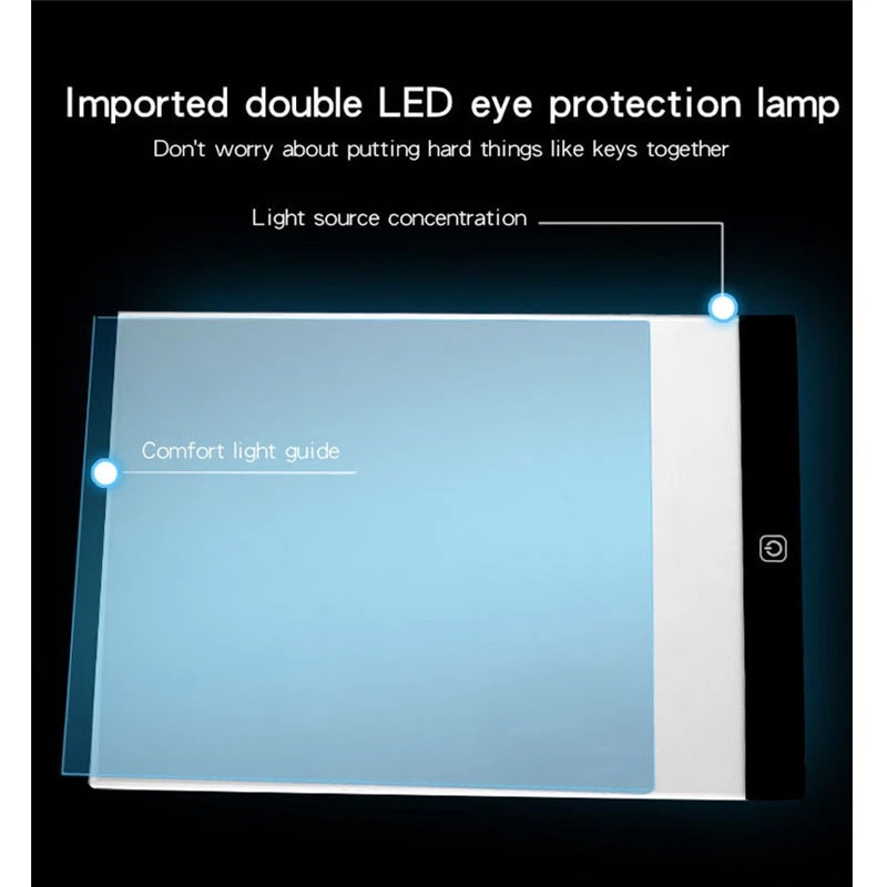 LED Photocopying Table Drawing Board Children Light Transmitting Copying Table Brightness Adjustable Night Light Notepad. 