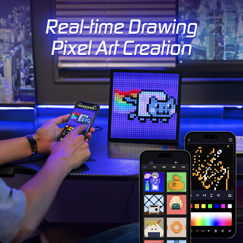 32X32 NFT Pixel Art LED Display Cool Bluetooth Speaker App Control Art Display For Gaming Room Decor DIY Graffiti Animated Frame. 