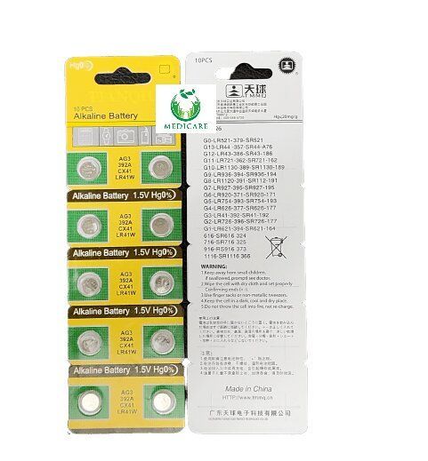 Battery for thermometer 10pcs LR41 Button Cell. 