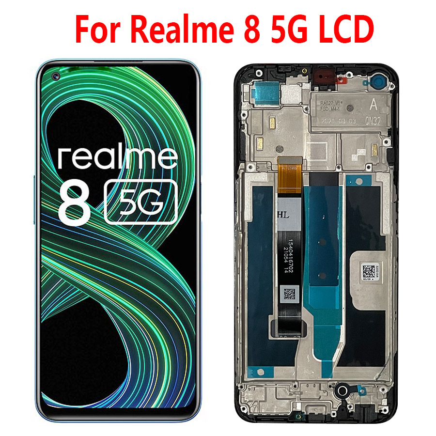 6.5'' IPS For Realme 8 5G LCD Display Touch Screen Digitizer Assembly For Realme 8 5G LCD With Frame RMX3241