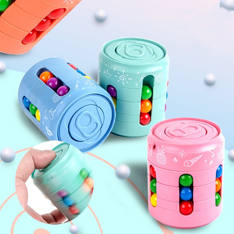 Multiple Functions Fidget Spinner Magic Colorful Beans Finger Spinning Relieves Stress Decompression Tool For Children And Adult. 