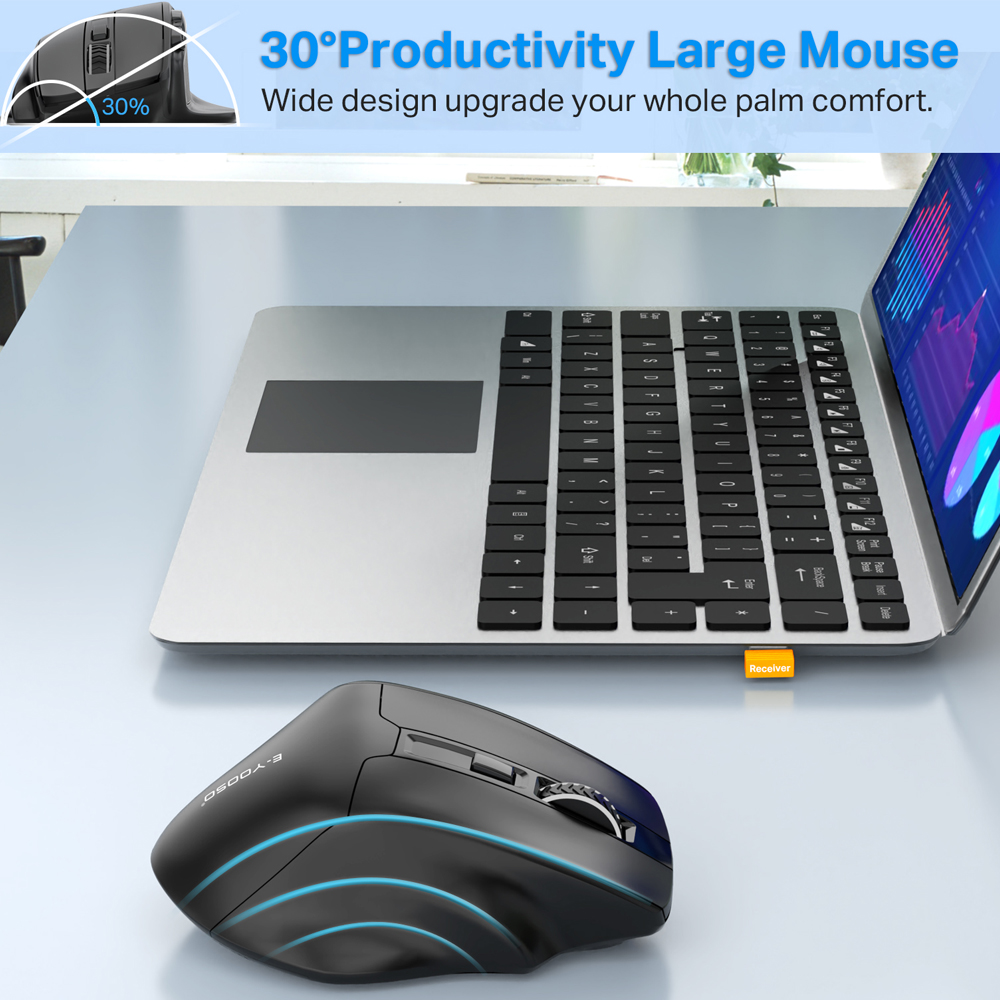 E-YOOSO X-31 USB 2.4G Wireless Gaming Large Mouse for Big Hands PAW3212 4800 DPI 5 buttons for gamer Mice computer laptop PC. 