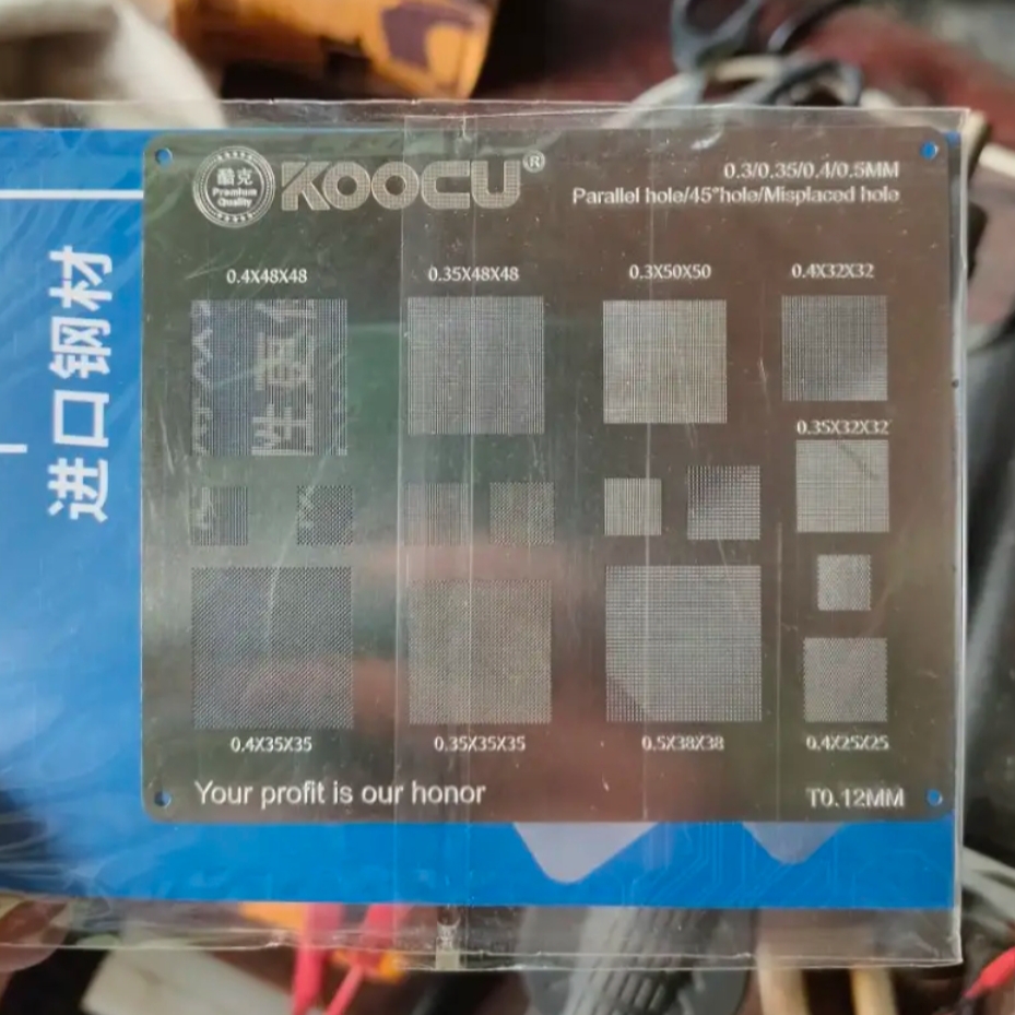 Kocu multiple objective BGA Rebeling Stencil 0.3/0.35/0.4/Parallel/45 degree hole 0.5mm direct heat template Solder Rework Net. 